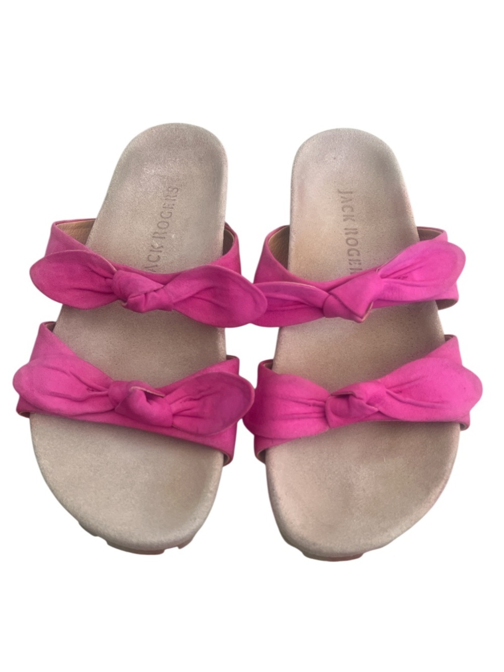 Jack Rogers Hot Pink Double-Knot Slide Sandals